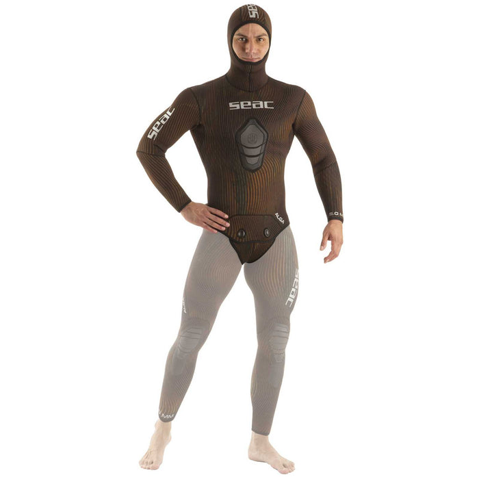 Wetsuit Jacket Alga Man 5mm Brown XXXL Seac 1-161-XXXL
