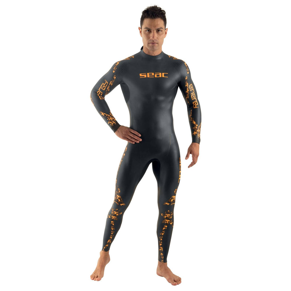 Neoprenanzug Energy Herren 2mm Schwarz-Orange L Seac 1-49-L