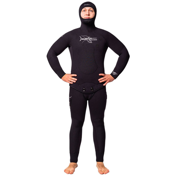 Spearfishing Full Wetsuit Blackskin Man 9mm Black Size M Marlin 10971