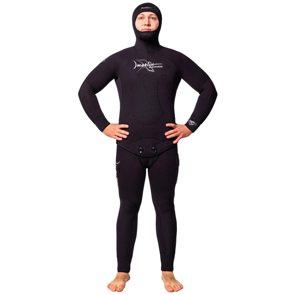 Spearfishing Full Wetsuit Blackskin Man 9mm Black Size L Marlin 10973