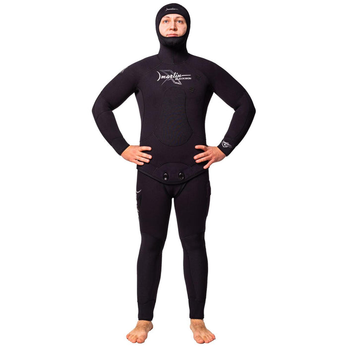 Spearfishing Full Wetsuit Blackskin Man 9mm Black Size L Marlin 10973