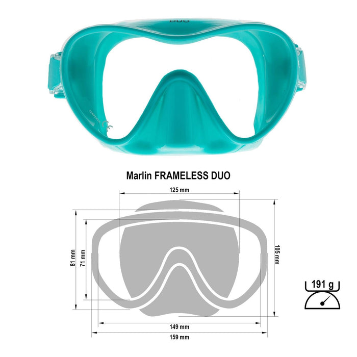 Máscara de Buceo Frameless Duo Verde Marlin 117427