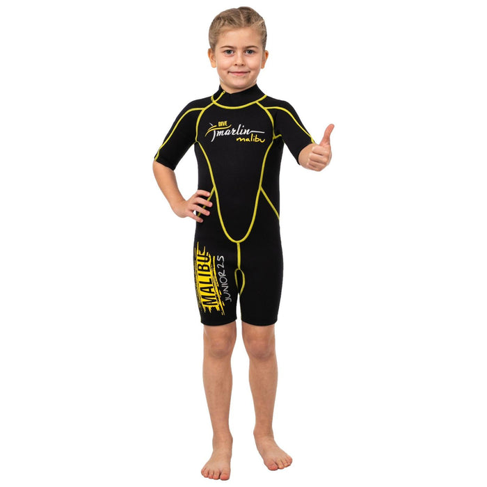 Snorkeling Shorty Wetsuit Malibu Kids 2.5mm Black-Yellow Size M Marlin 117630
