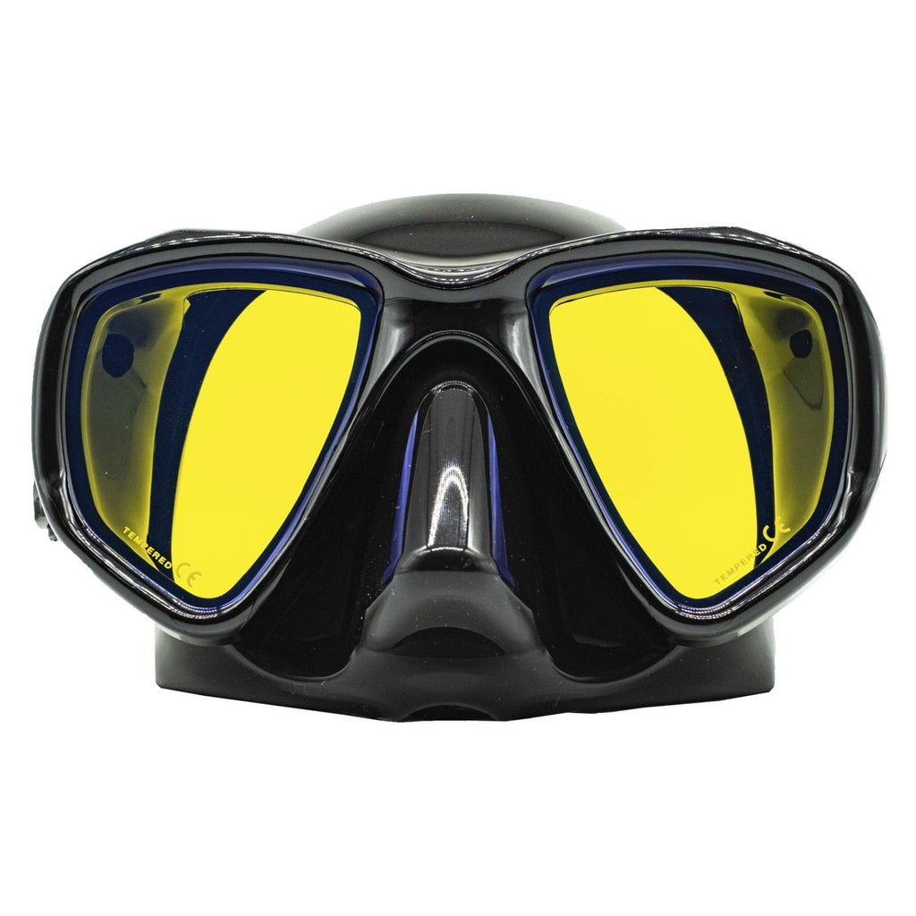 Spearfishing Mask Triton Black Yellow-Mirrored Lenses Marlin 117851