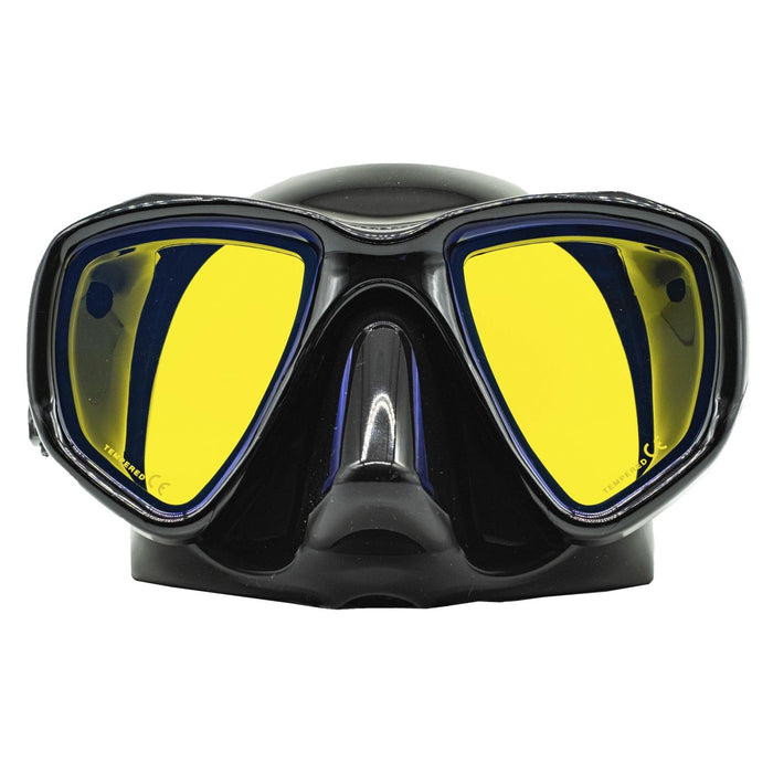 Spearfishing Mask Triton Black Yellow-Mirrored Lenses Marlin 117851