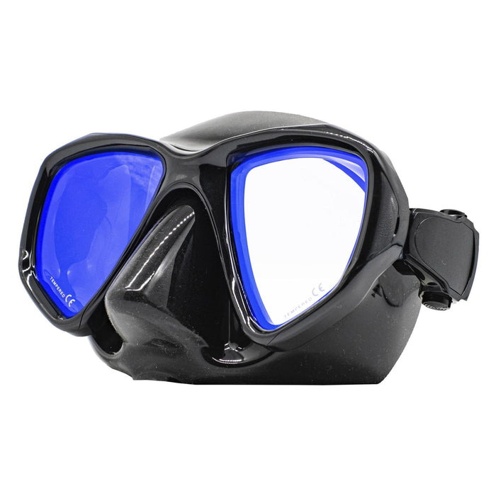 Spearfishing Mask Triton Black Yellow-Mirrored Lenses Marlin 117851