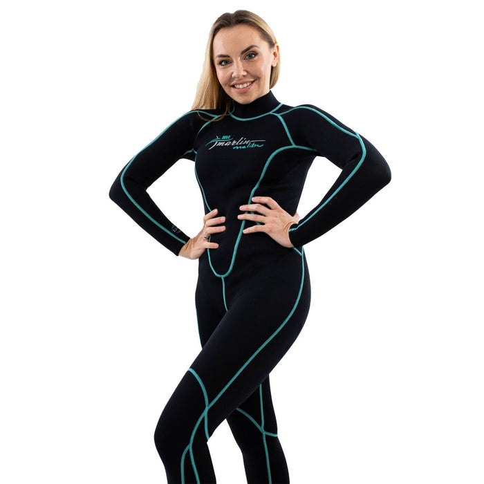 Traje de Snorkel Malibu Mujer 2.5mm Negro-Aqua Azul Talla L Marlin 118323