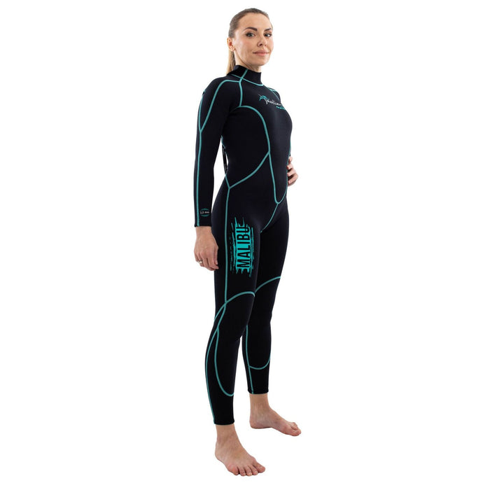 Traje de Snorkel Malibu Mujer 2.5mm Negro-Aqua Azul Talla L Marlin 118323