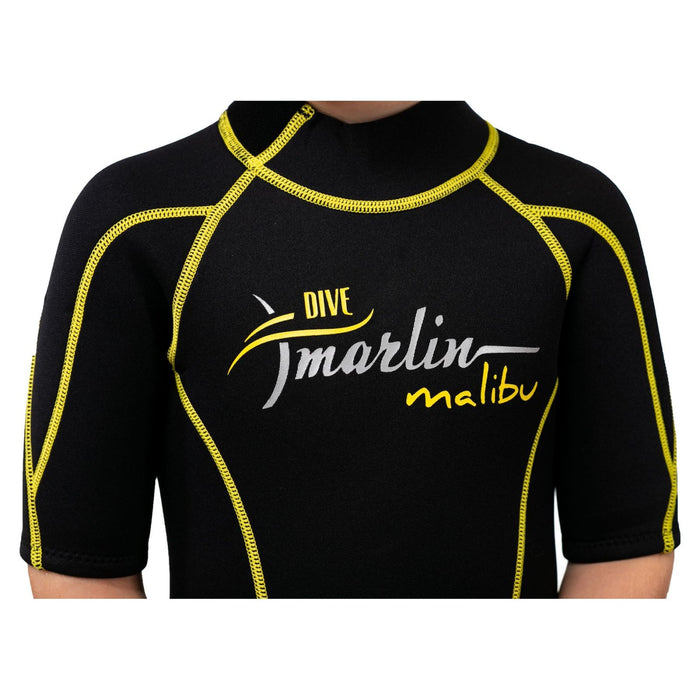 Combinaison shorty de snorkeling Malibu enfants 2,5mm noire-jaune taille XXS Marlin 118331