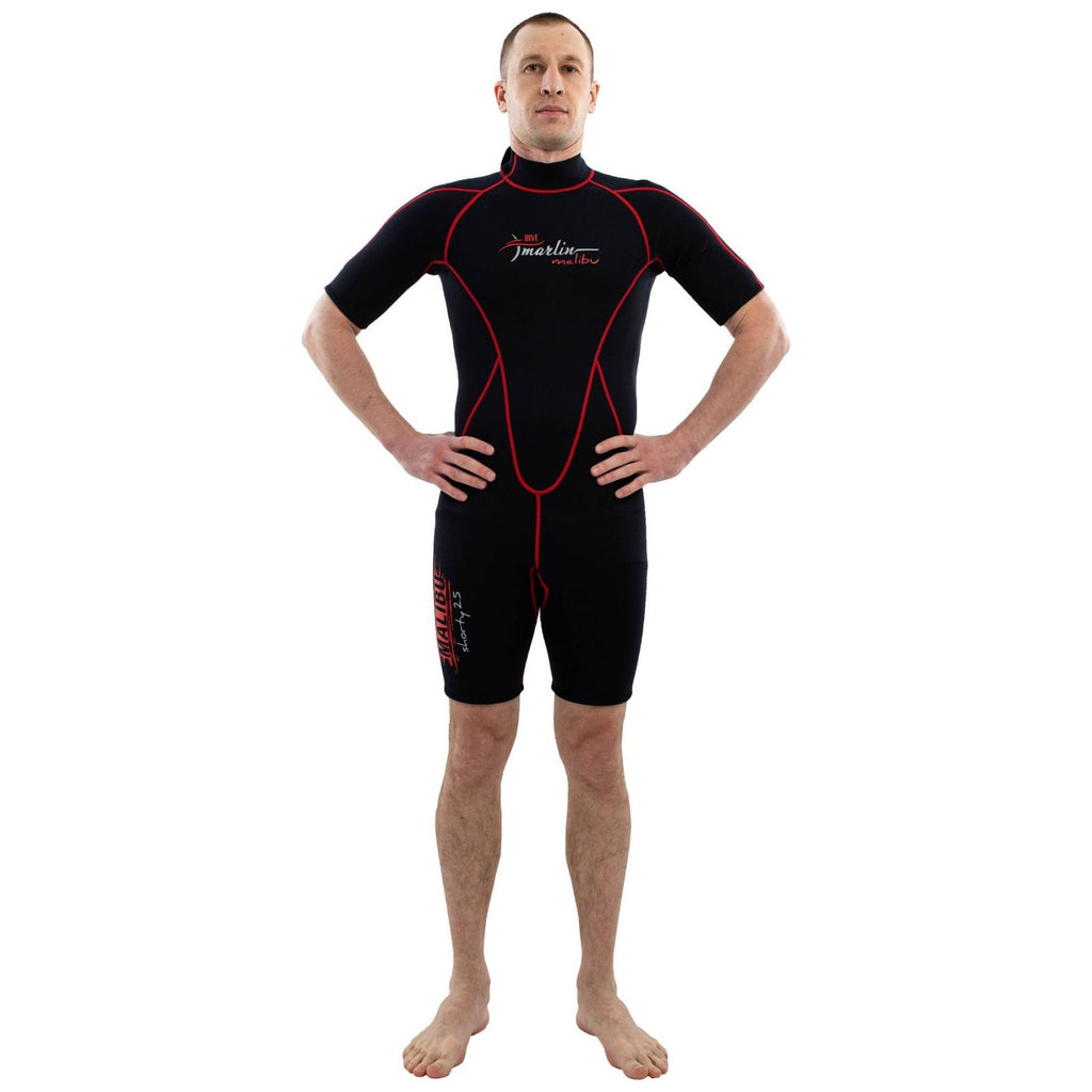 Traje de Baño Corto Malibu Hombre 2.5mm Negro-Rojo Talla XXL Marlin 118338