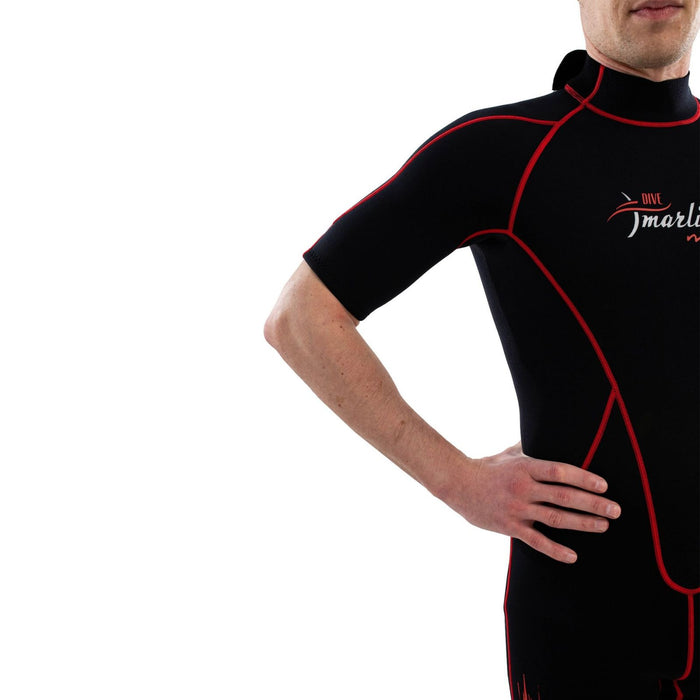 Traje de Baño Corto Malibu Hombre 2.5mm Negro-Rojo Talla XXL Marlin 118338