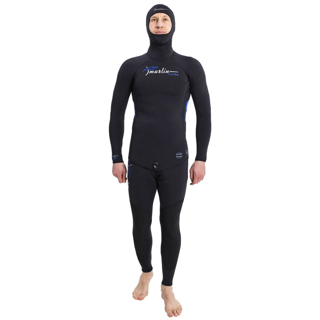 Freediving Komplettanzug mit Kapuze Ultra Herren 3mm Schwarz Größe S Marlin 118526