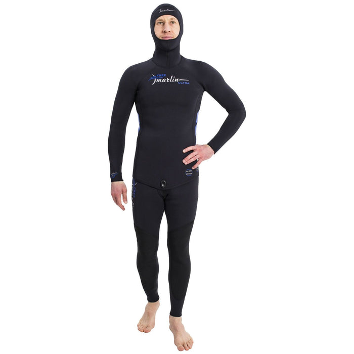 Freediving Komplettanzug mit Kapuze Ultra Herren 3mm Schwarz Größe S Marlin 118526