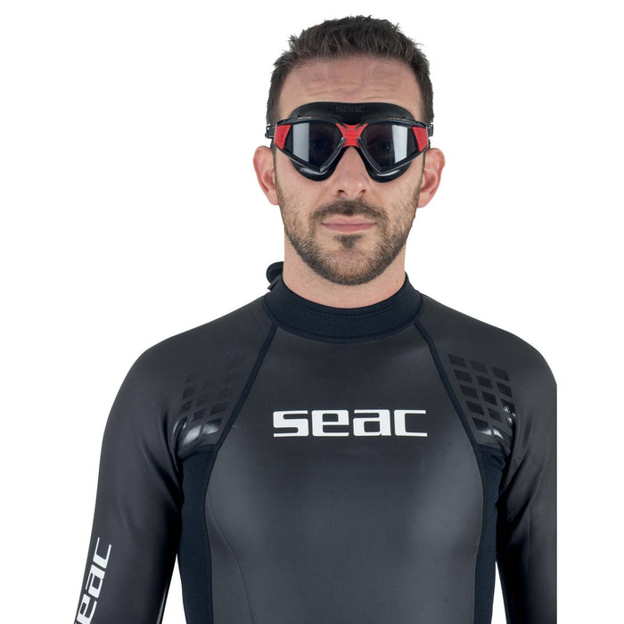 Schwimmmaske Sonic Schwarz-Rot Getönte Gläser Seac 152-30NR-SBL