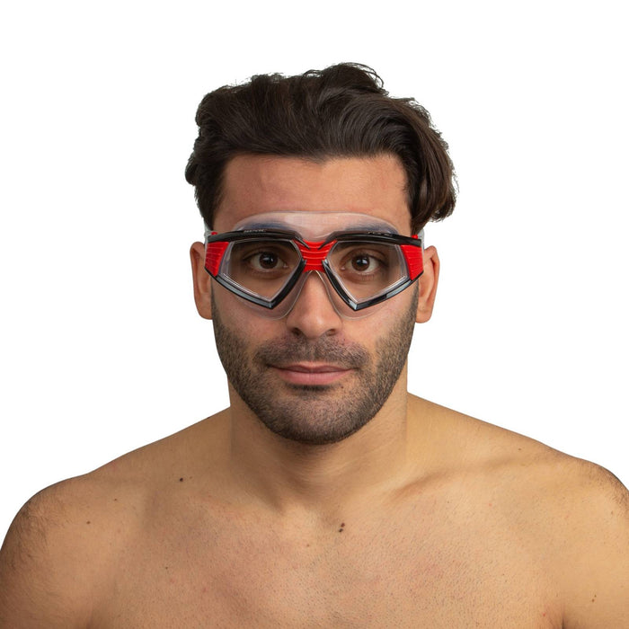 Schwimmmaske Sonic Schwarz-Rot Klare Gläser Seac 152-30NR-SKL