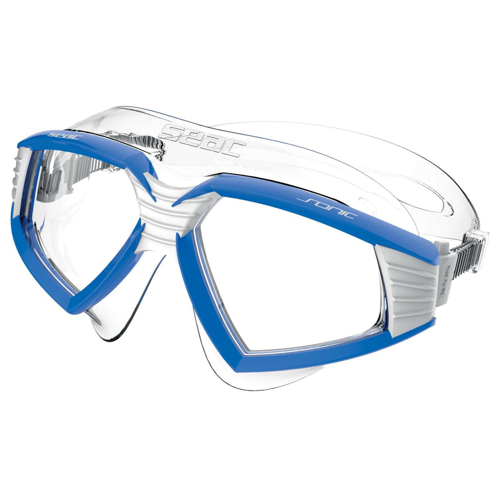 Schwimmmaske Sonic Weiß-Blau Klare Gläser Seac 152-30WB-SKL