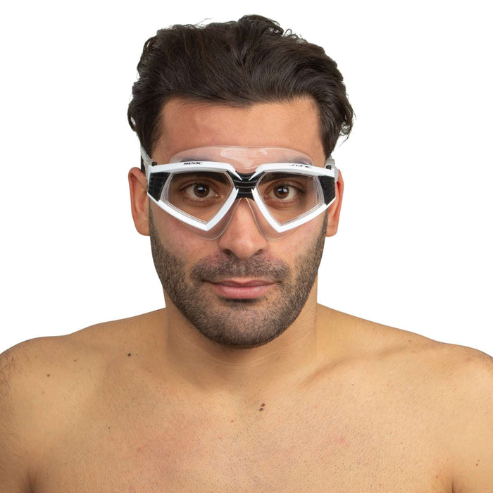 Schwimmmaske Sonic Weiß-Schwarz Klare Gläser Seac 152-30WN-SKL