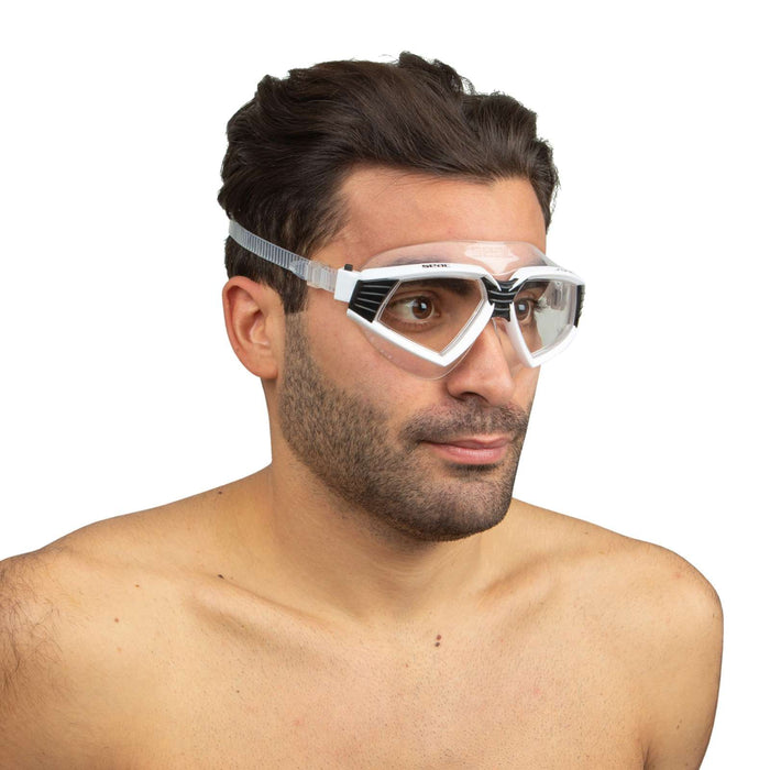 Schwimmmaske Sonic Weiß-Schwarz Klare Gläser Seac 152-30WN-SKL