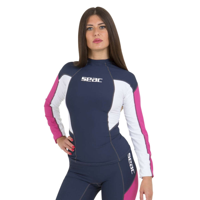 Rashguard Raa Long Evo Damen Dunkelblau L Seac 155-1-L