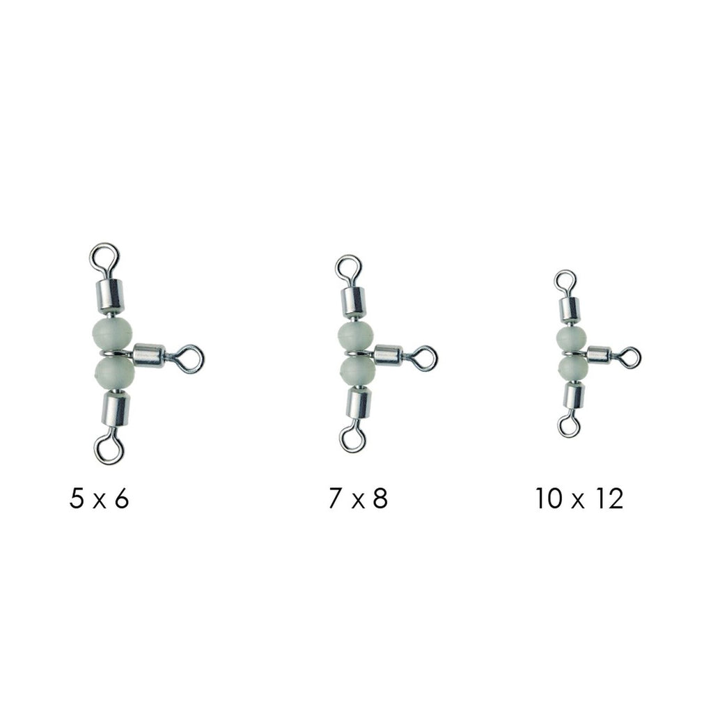 Triple Rolling Swivels With Beads 9pcs Fluorescent 7x8 Expert Predator 16634