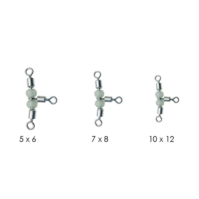 Triple Rolling Swivels With Beads 9pcs Fluorescent 5x6 Expert Predator 16635