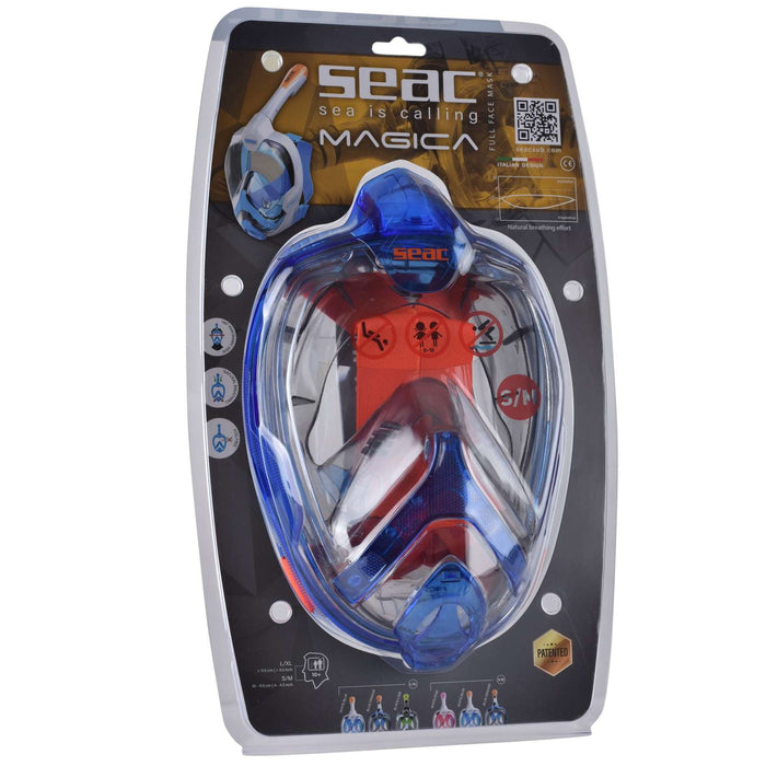 Máscara de buceo de cara completa Magica Gris-Azul-Naranja S-M Seac 170-10BO-SLT