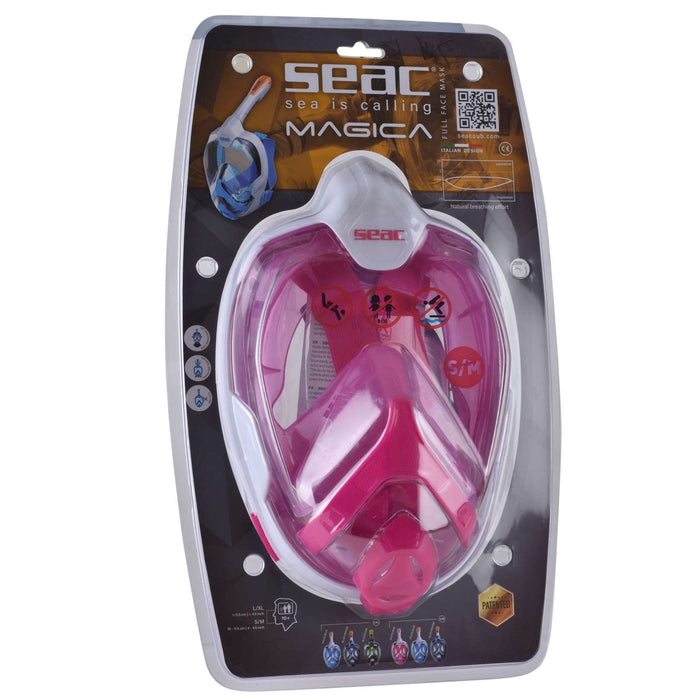 Máscara de buceo de cara completa Magica Blanca-Rosa S-M Seac 170-10WP-SLT