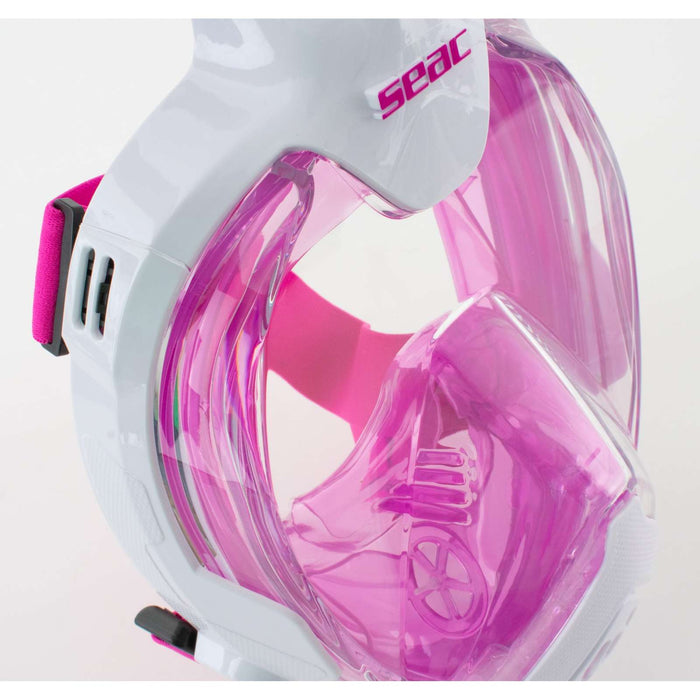 Máscara de buceo de cara completa Magica Blanca-Rosa XS-S Seac 170-14WP-SLT