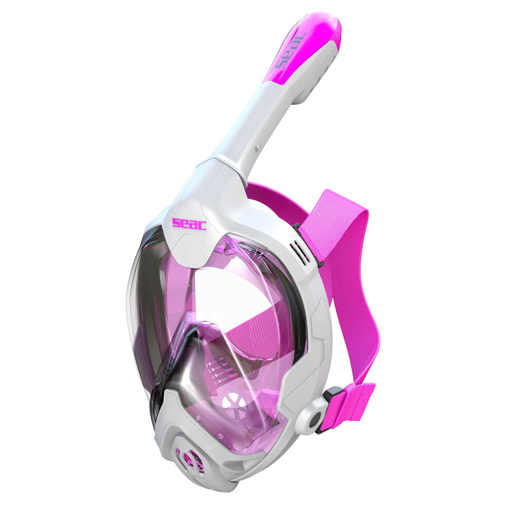 Máscara de buceo de cara completa Magica Blanca-Rosa XS-S Seac 170-14WP-SLT