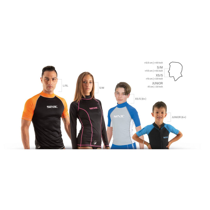 Máscara de buceo de cara completa Libera Negro-Naranja S-M Seac 170-6NO-SKL