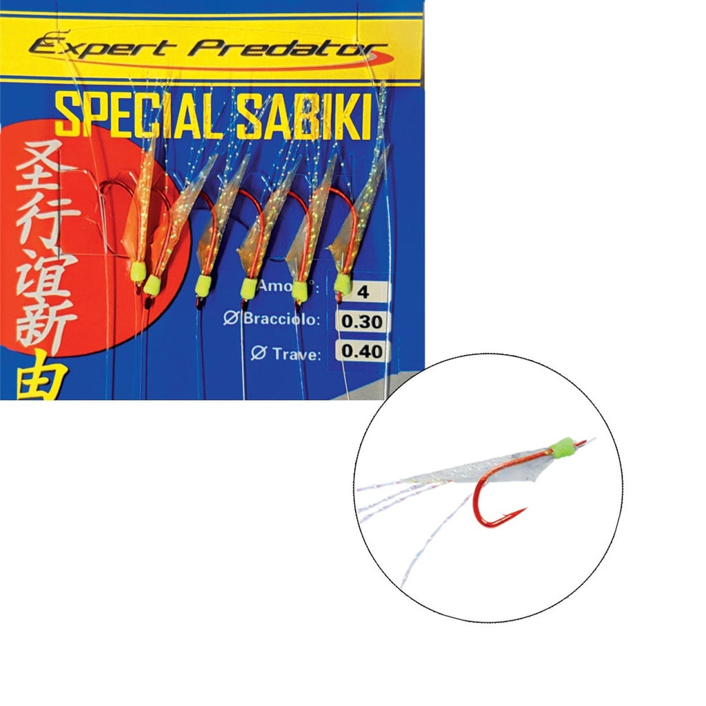 Special Sabiki Rigs Red Hook 20pcs №6 Expert Predator 1845506