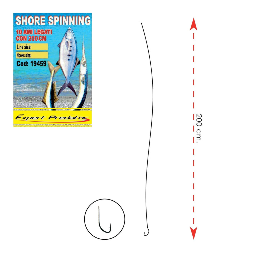 Pre-Tied Hooks Shore Spinning 0,25mm Size 6 Expert Predator 1945906