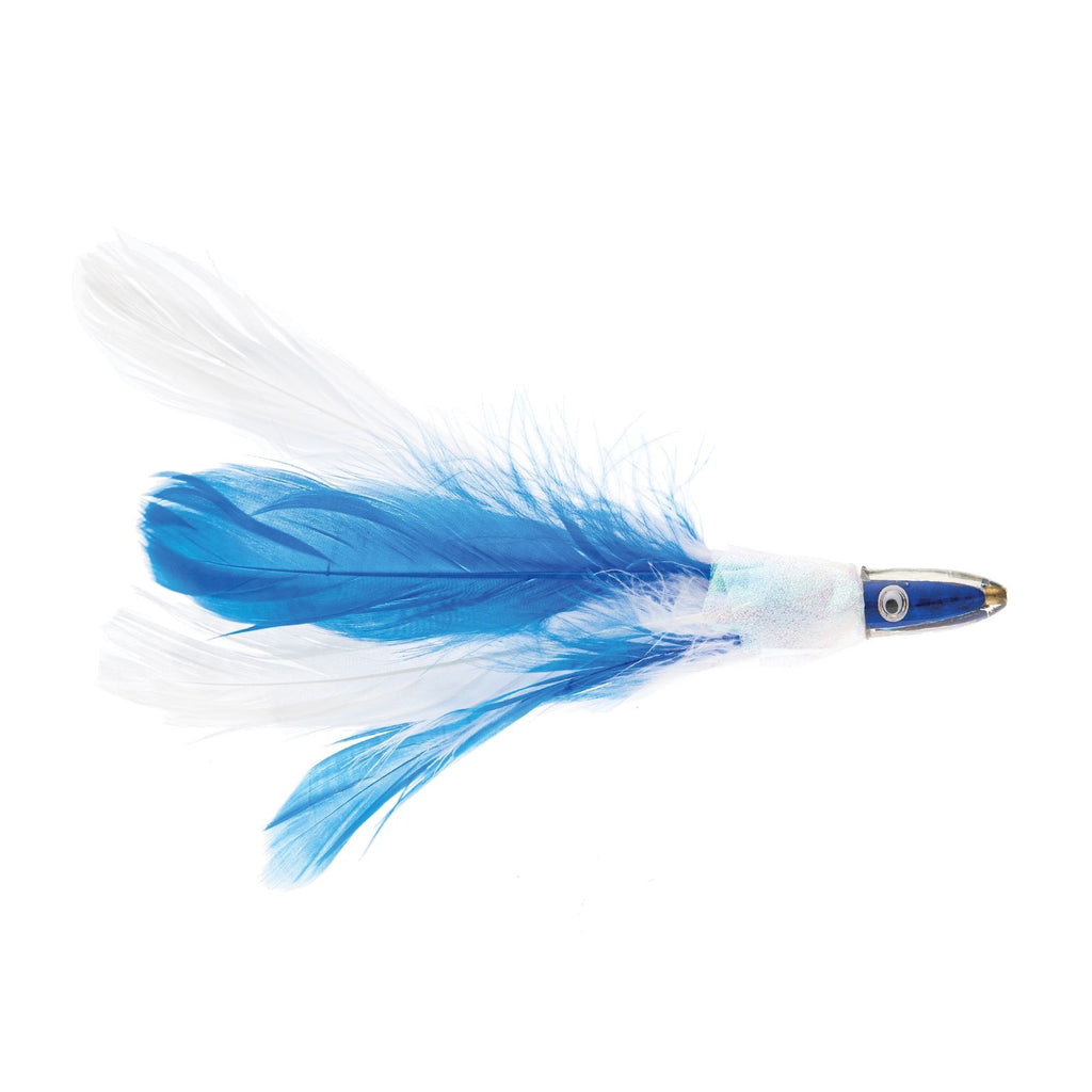 Señuelo Cebo Cabeza Pluma Madre Perla Azul 15cm 1-4oz Experto Depredador 20310BL