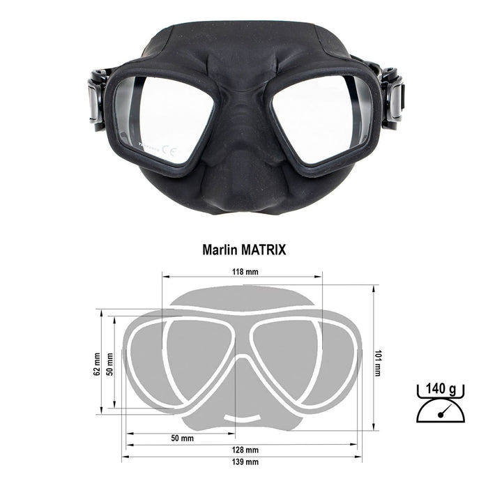 Spearfishing Mask Matrix Black Marlin 213170