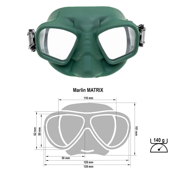 Spearfishing Mask Matrix Green Marlin 213171