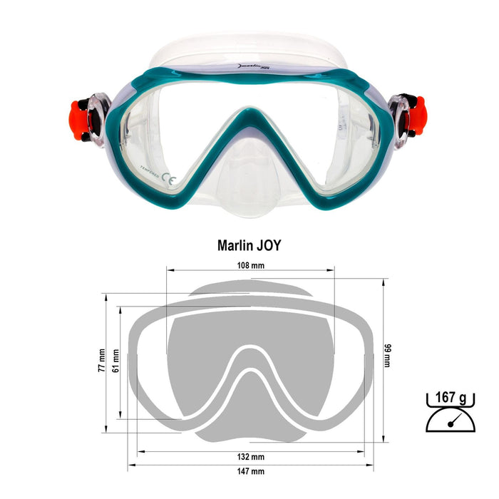 Masque de snorkeling Joy Enfants Vert-Blanc-Transparent Marlin 214173