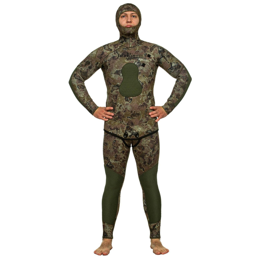Spearfishing Full Wetsuit Skilur Pro 5mm Green-Camo Size M Marlin 216463
