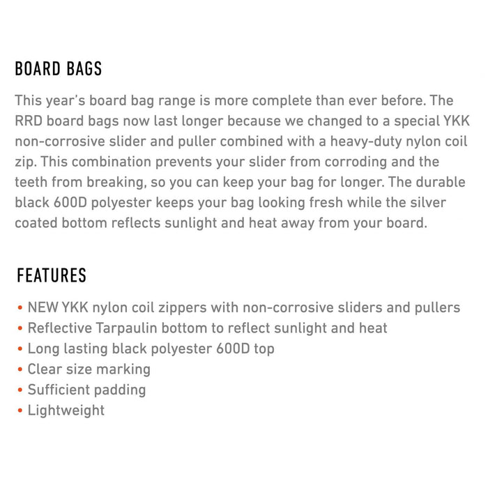 Sac pour planche unique de kite et surf avec queue boxy forme Cotan 5'6"x19" RRD 24KSSB56C