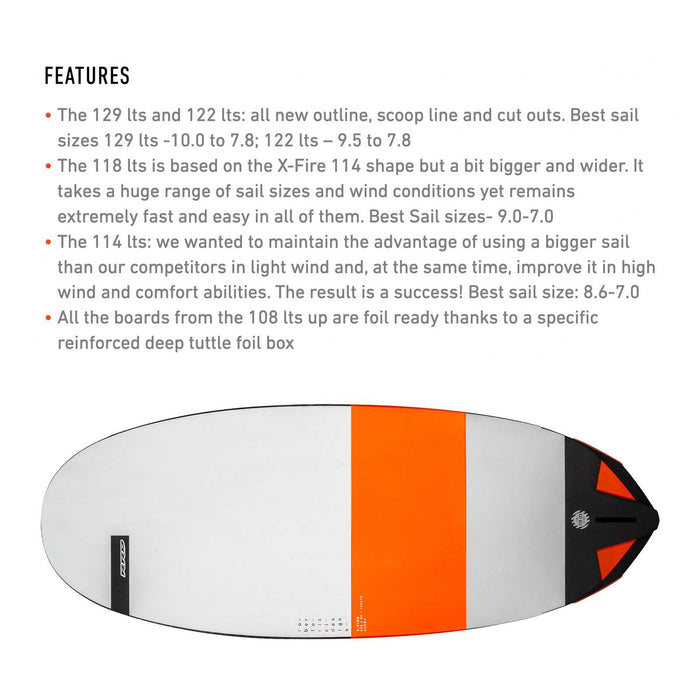 Tabla de windsurf X-Fire Ltd 232x71cm 114l RRD 25XF114LTD