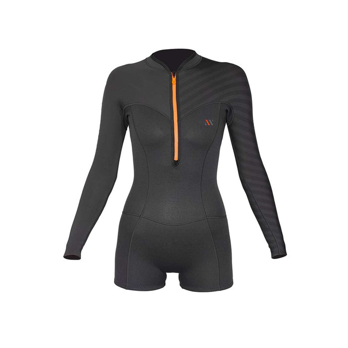 Kurze Neoprenanzug Seventysix Shortleg Damen Frontreißverschluss 2-2 Grau Größe 12-XL RRD 2776FZ22SF_12