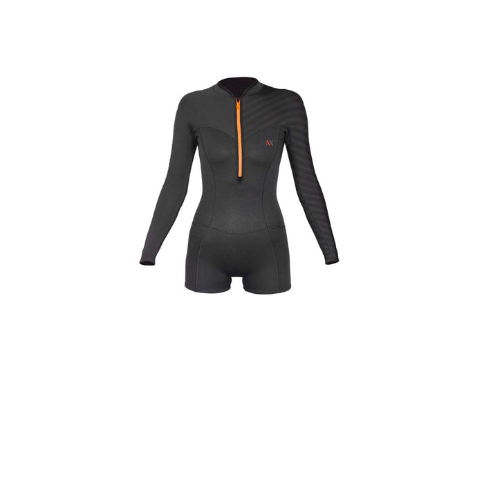 Kurze Neoprenanzug Seventysix Shortleg Damen Frontreißverschluss 2-2 Grau Größe 14-XXL RRD 2776FZ22SF_14