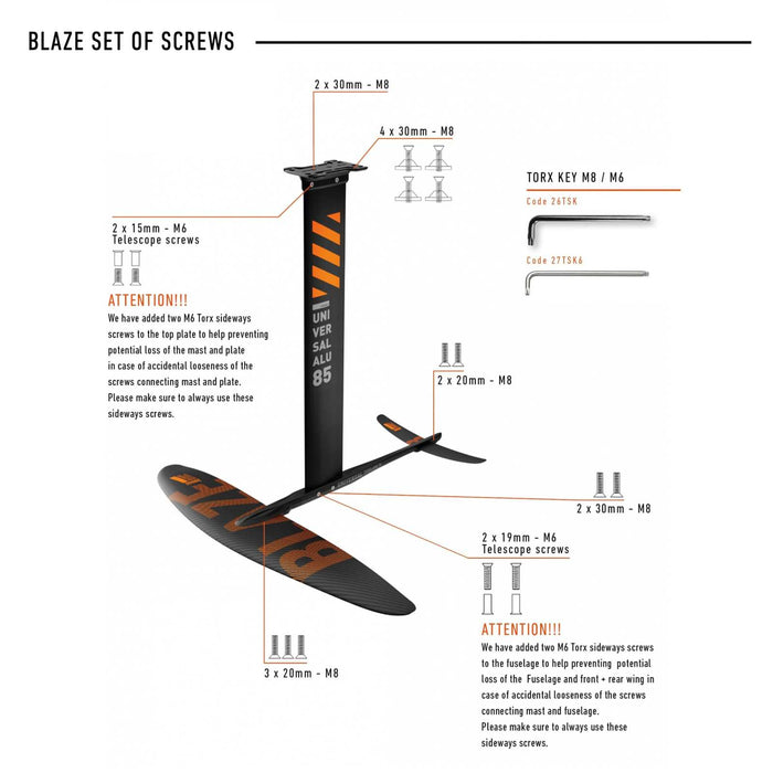 Hydrofoil Set Blaze Alu Y27 Size 950-85 RRD 27BLAF950S