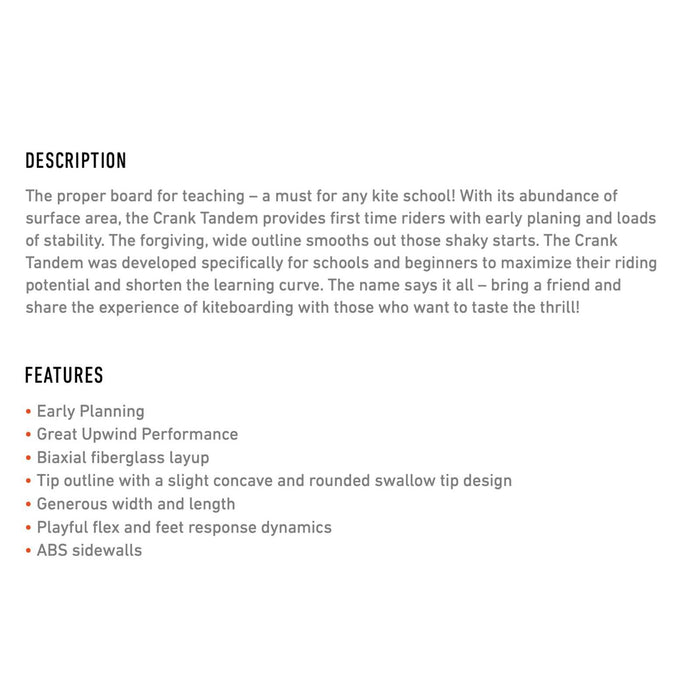 Planche de kite Twintip Crank Lte Y27 Tandem 148x47cm RRD 27CRT47