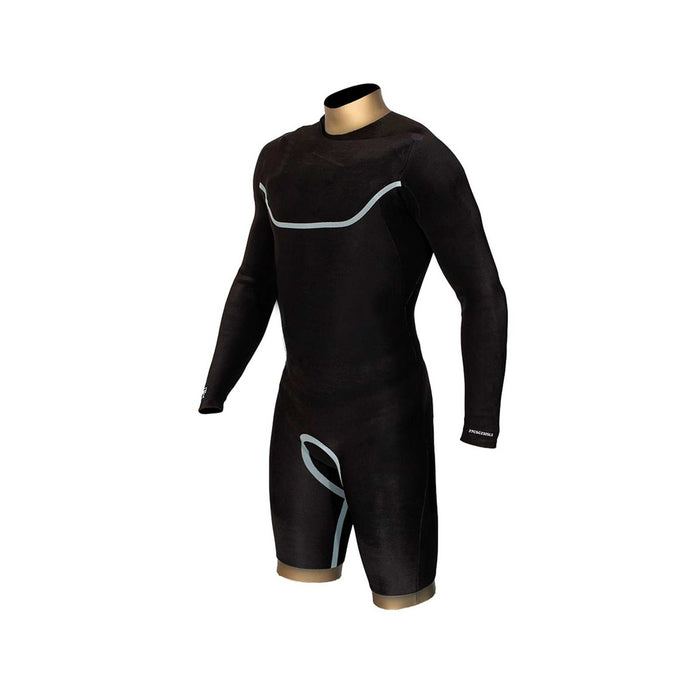 Traje de Neopreno Corto Celsius Shorty Hombre Con Cremallera en el Pecho Manga Larga 3-2 Gris Talla LT RRD 27CSCZ32SLS_LT