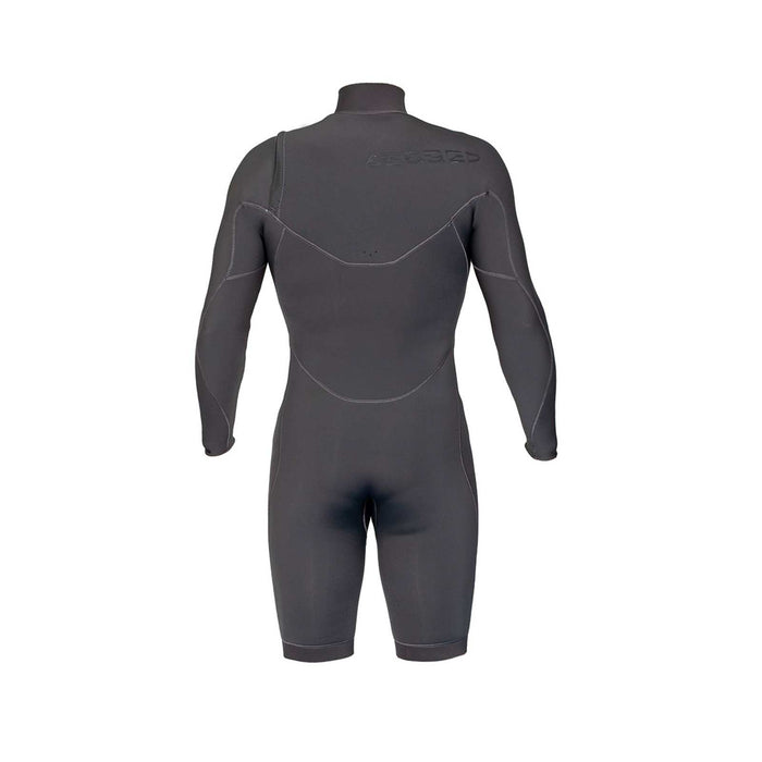 Traje de Neopreno Corto Celsius Shorty Hombre Con Cremallera en el Pecho Manga Larga 3-2 Gris Talla LT RRD 27CSCZ32SLS_LT