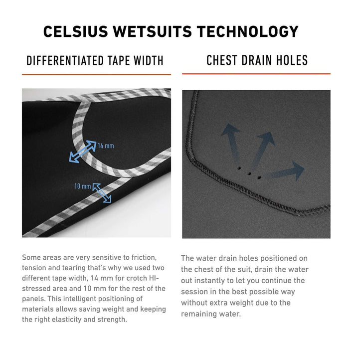 Full Wetsuit Celsius Man Chest Zip 3-2 Grey Size LT RRD 27CSCZ32_LT