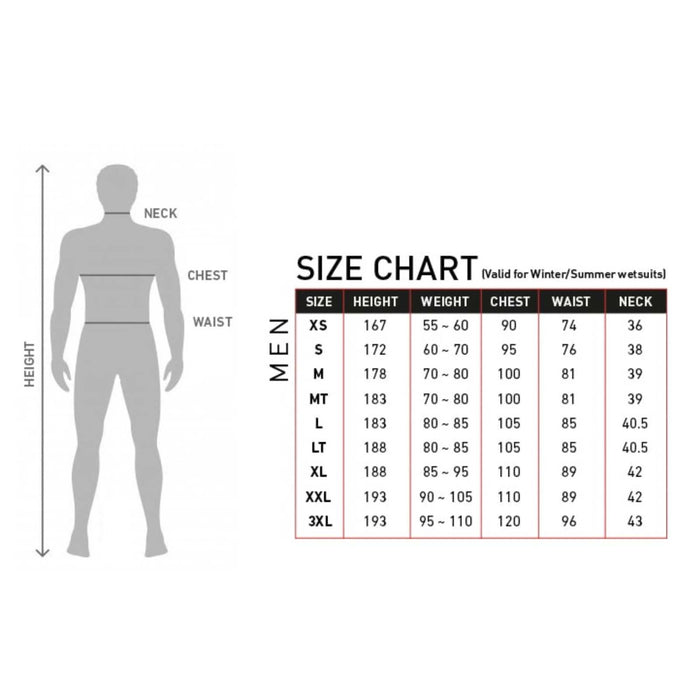 Full Wetsuit Celsius Man Chest Zip 3-2 Grey Size MT RRD 27CSCZ32_MT