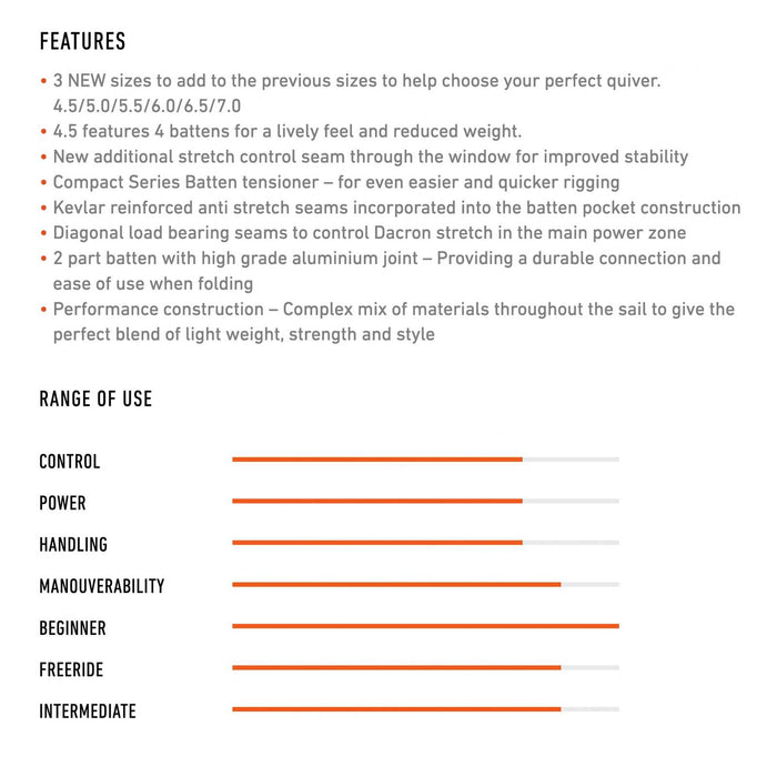 Vela de windsurf Compact X-Tra Tamaño 6.0 RRD 27CX_H3_6_0