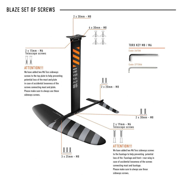 Hydrofoil Set Universal Alu Y27 2400-85 RRD 27USWF240085S
