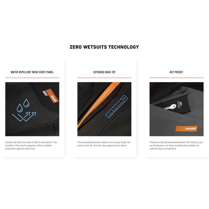 Short Wetsuit Zero Junior Back Zip 2-2 Black Size 8 RRD 27ZRJBZ22S_07_8